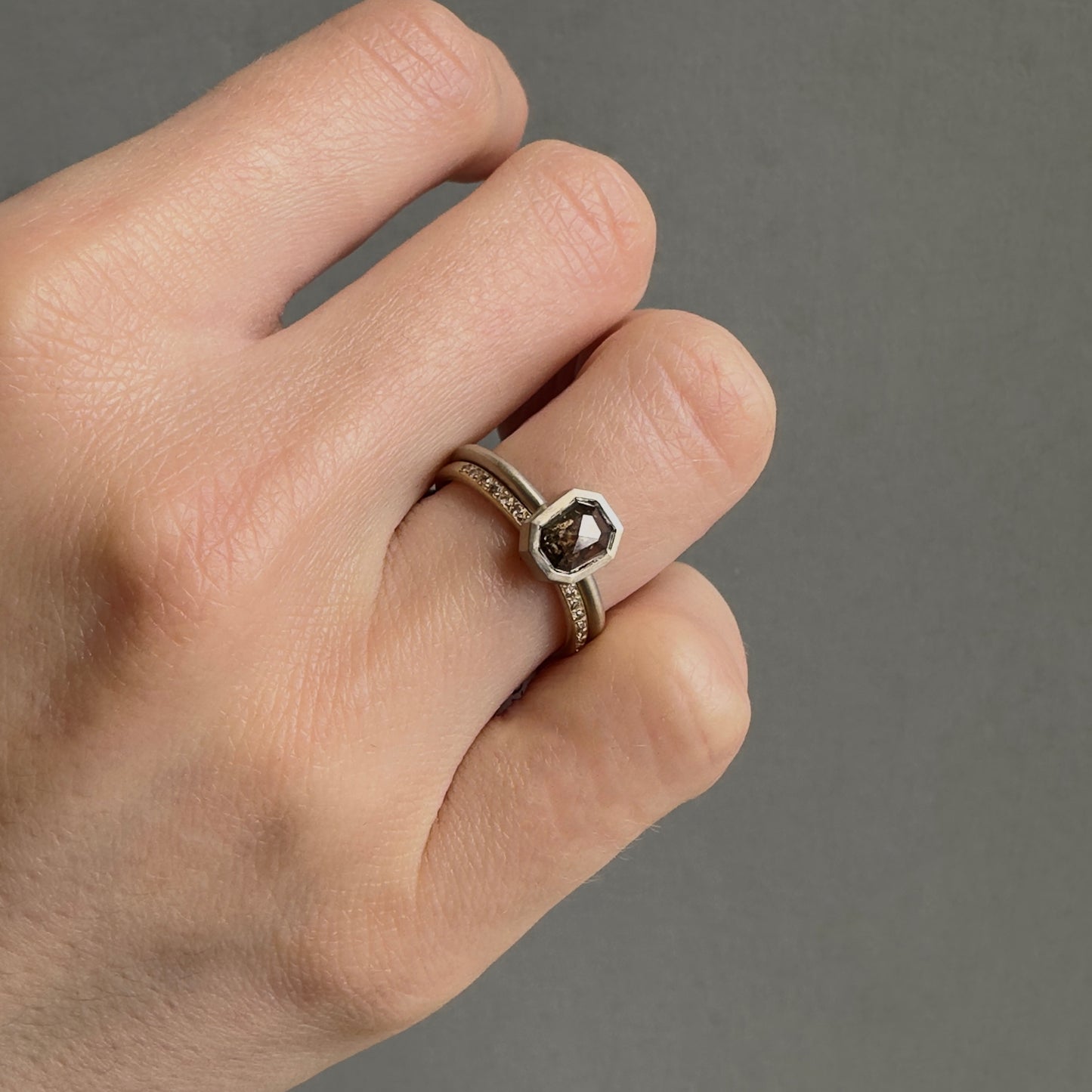 18K White Gold on Model