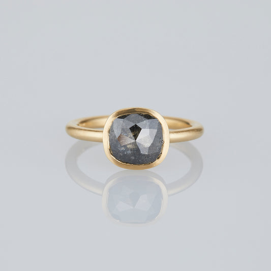 1.77 Carat One-of-a-Kind Rose Cut Smoky Black Diamond Ring | DR267-OOAK