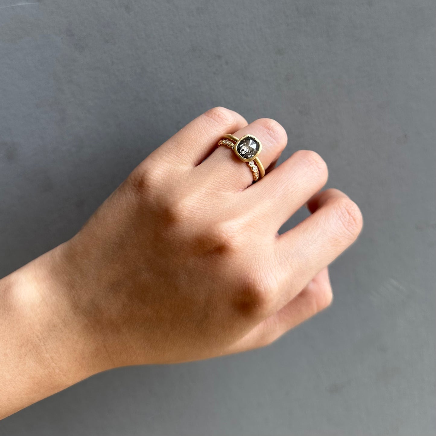 1.6 Carat One-of-a-Kind Rose Cut Smoky Black Diamond Ring | DR271-OOAK