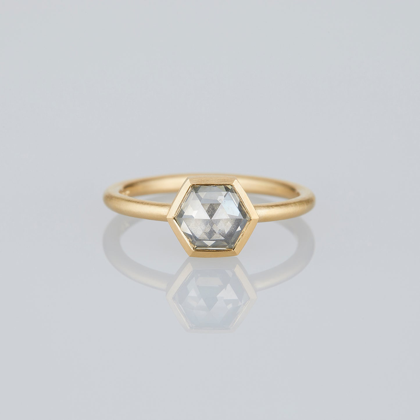 1.28 Carat One-of-a-Kind Step Cut Smoky Grey Grey Diamond Ring | DR274-OOAK