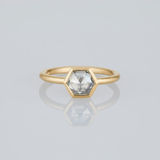 1.28 Carat One-of-a-Kind Step Cut Smoky Grey Grey Diamond Ring | DR274-OOAK
