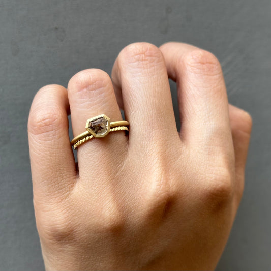 1.04 Carat One-of-a-Kind Rose Cut Taupe Brown Diamond Ring | DR277-OOAK