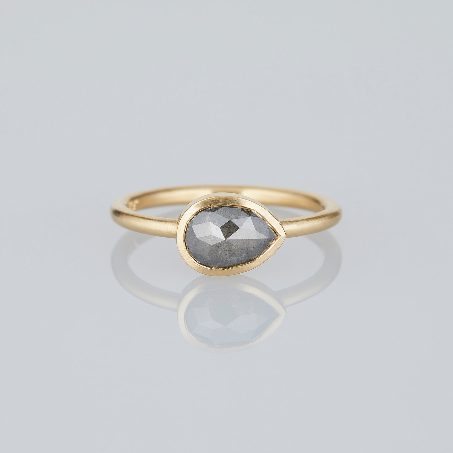 1.02 Carat One-of-a-Kind Rose Cut Feather Grey Diamond Ring | DR284-OOAK