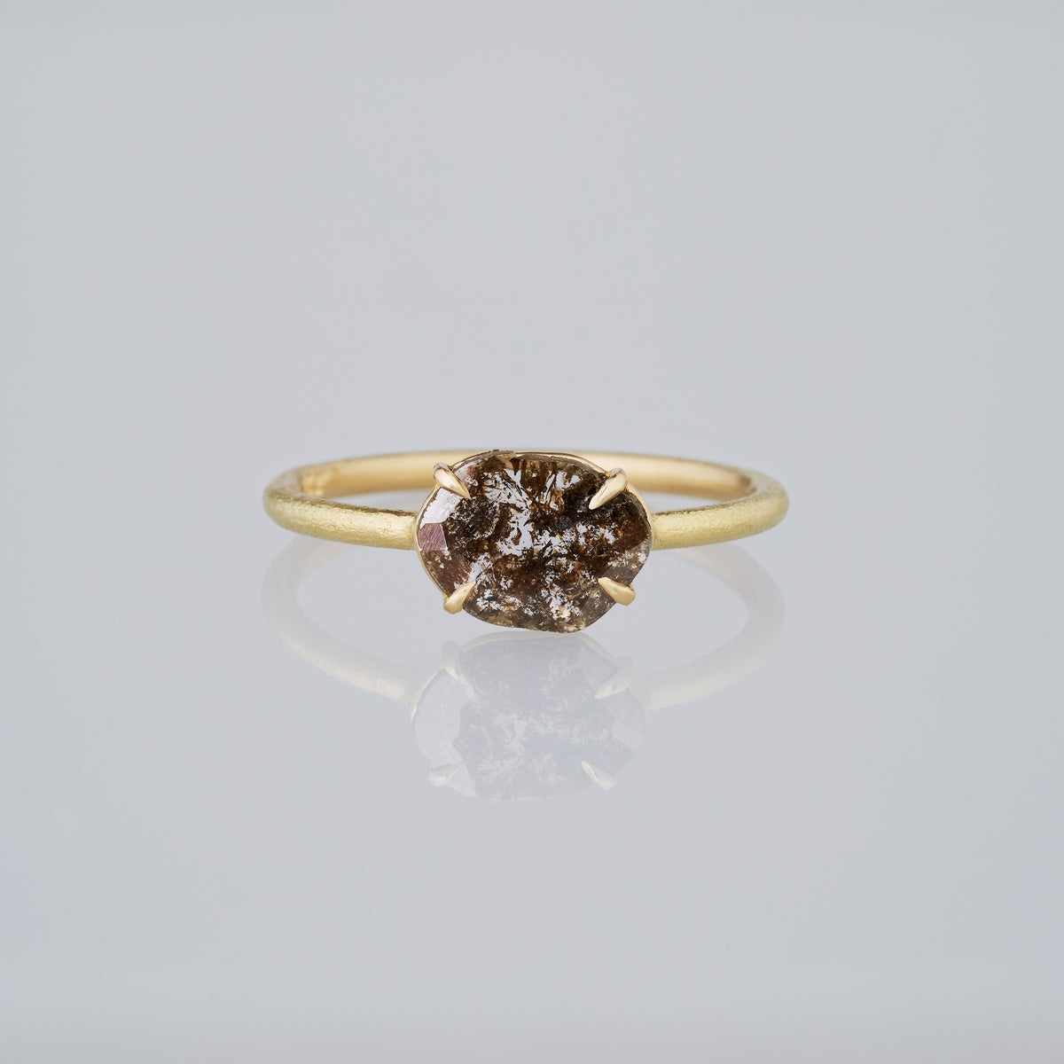 0.49 Carat One-of-a-Kind Sliced Grey Diamond Ring | DR286-OOAK