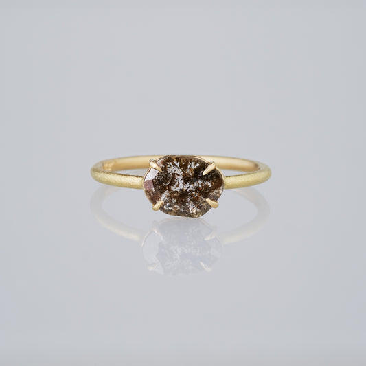 0.49 Carat One-of-a-Kind Sliced Grey Diamond Ring | DR286-OOAK