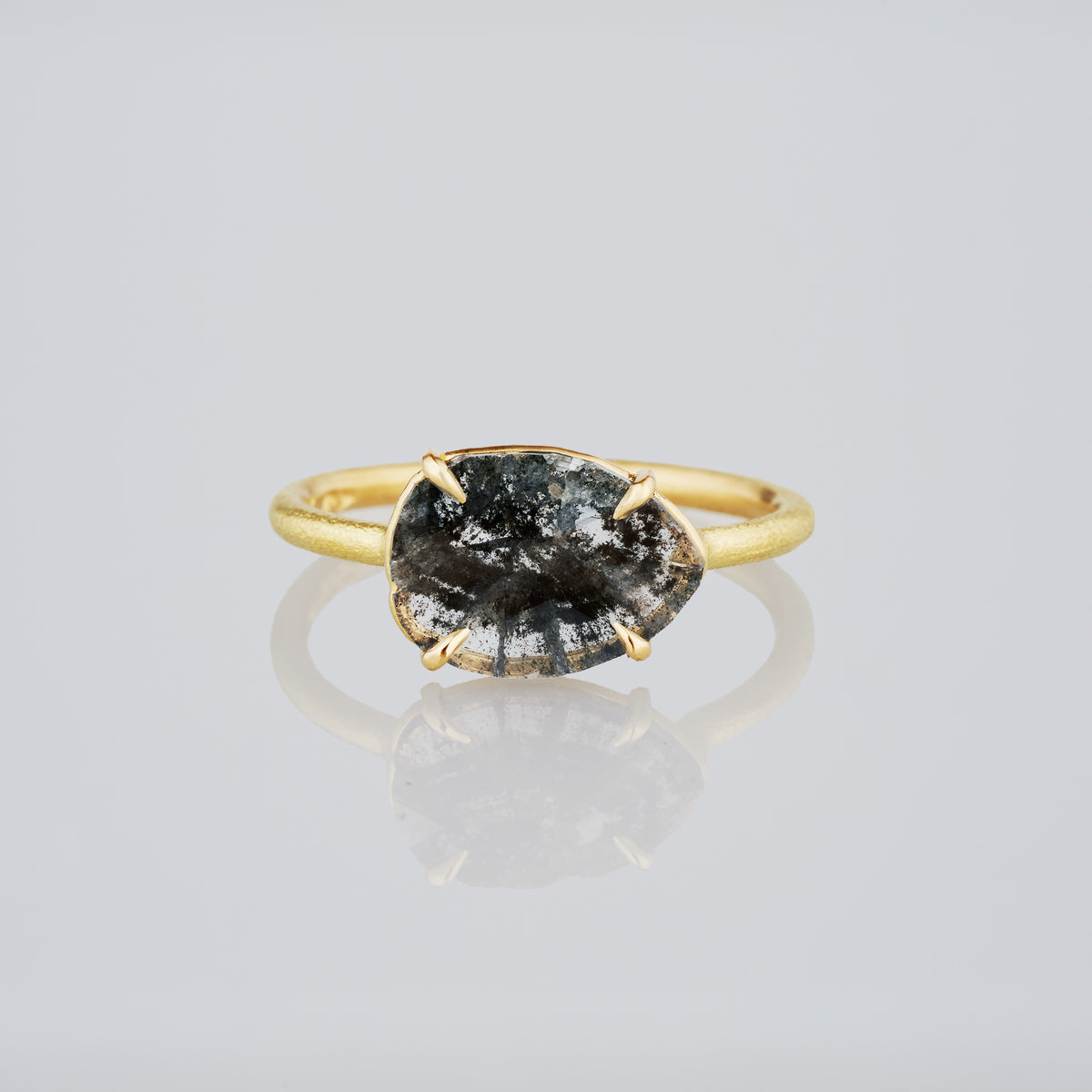1.23 Carat One-of-a-Kind Sliced Salt and Pepper Diamond Ring | DR288-OOAK