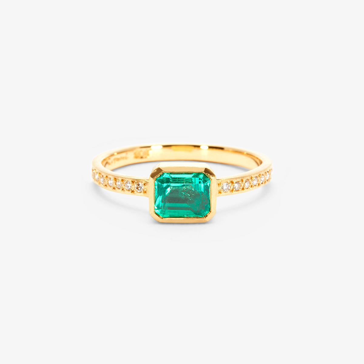 ER12-OOAK | 0.75 Carat One-of-a-Kind Emerald and Diamond Ring