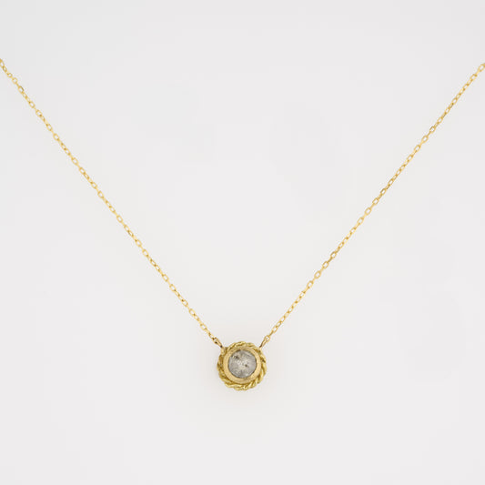 0.74 Carat One-of-a-Kind Rose Cut Salt & Pepper Grey Diamond Necklace | DN38-OOAK