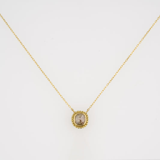 0.86 Carat One-of-a-Kind Rose Cut Cloud Grey Diamond Necklace | DN39-OOAK