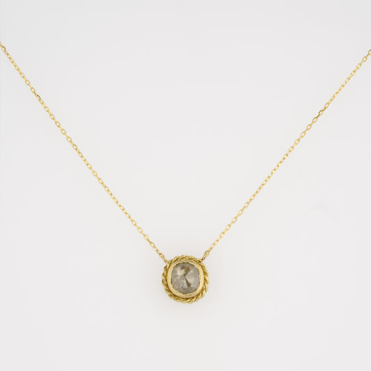 1.6 Carat One-of-a-Kind Rose Cut Feather Grey Diamond Necklace | DN41-OOAK