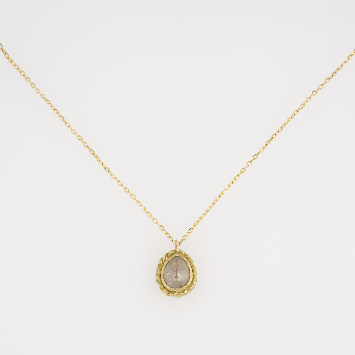 1.6 Carat One-of-a-Kind Rose Cut Misty Grey  Diamond Necklace | DN44-OOAK