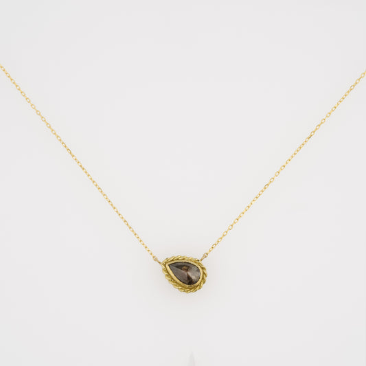 1.48 Carat One-of-a-Kind Rose Cut Feather Grey Diamond Necklace| DN45-OOAK