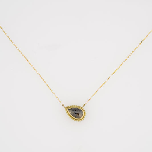 1.71 Carat One-of-a-Kind Rose Cut Storm Grey Diamond Necklace | DN46-OOAK