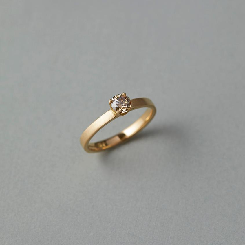 4.5mm Classic Brown Diamond Solitaire Ring | R10305BR ~