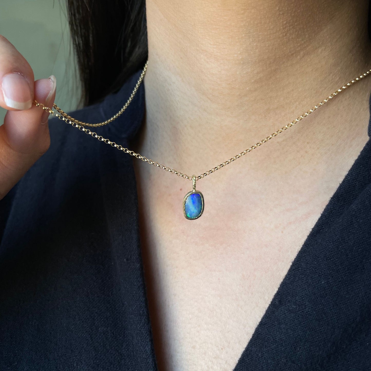 1.49 Carat One-of-a-Kind Australian Opal Necklace | ON5-OOAK
