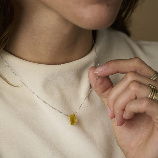 1.46 Carat One-of-a-Kind Sliced Yellow Ochre Diamond Necklace | DN37-OOAK