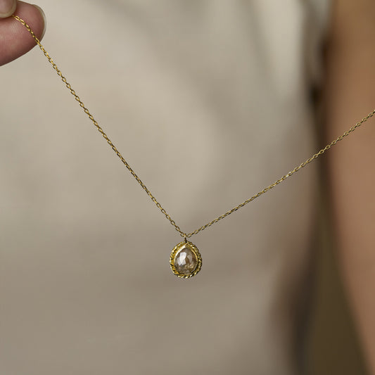 1.6 Carat One-of-a-Kind Rose Cut Misty Grey  Diamond Necklace | DN44-OOAK