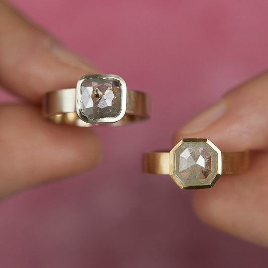 1.76 Carat One-of-a-Kind Rose Cut Grey Diamond Ring | DR212-OOAK