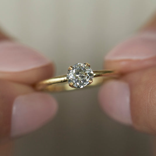 0.86 Carat One-of-a-Kind Old Mine Cut Diamond Ring | DR221-OOAK