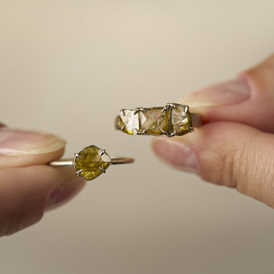 0.61 Carat One-of-a-Kind Sliced Yellow Ochre Diamond Ring | DR287-OOAK