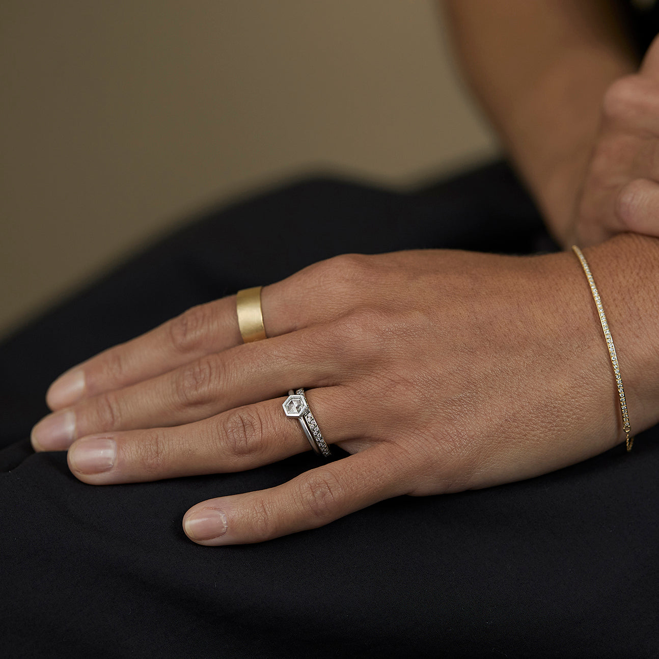 1.28 Carat One-of-a-Kind Step Cut Smoky Grey Grey Diamond Ring | DR274-OOAK