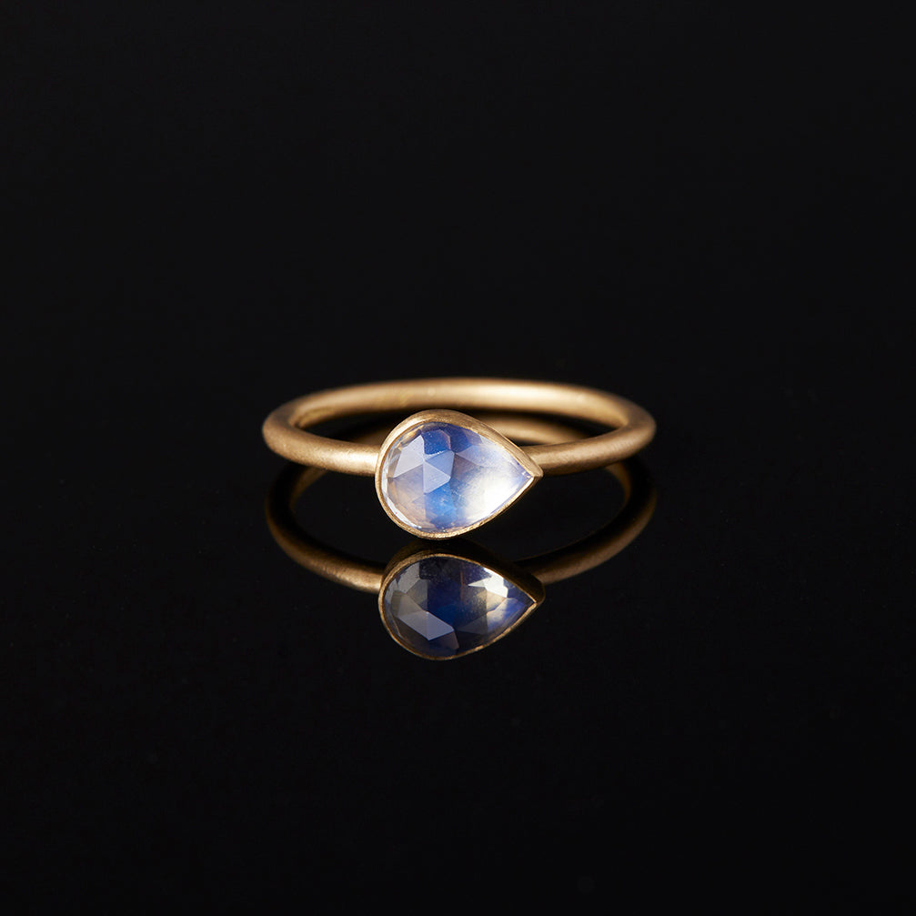 Buy Natural Moonstone Ring Gorgeous AAA Moonstone 2ct Pear Cut Ring With  Blue Sapphire Womens Birthday Gift June's Birthstone Birth Month Gift  Online in India - Etsy