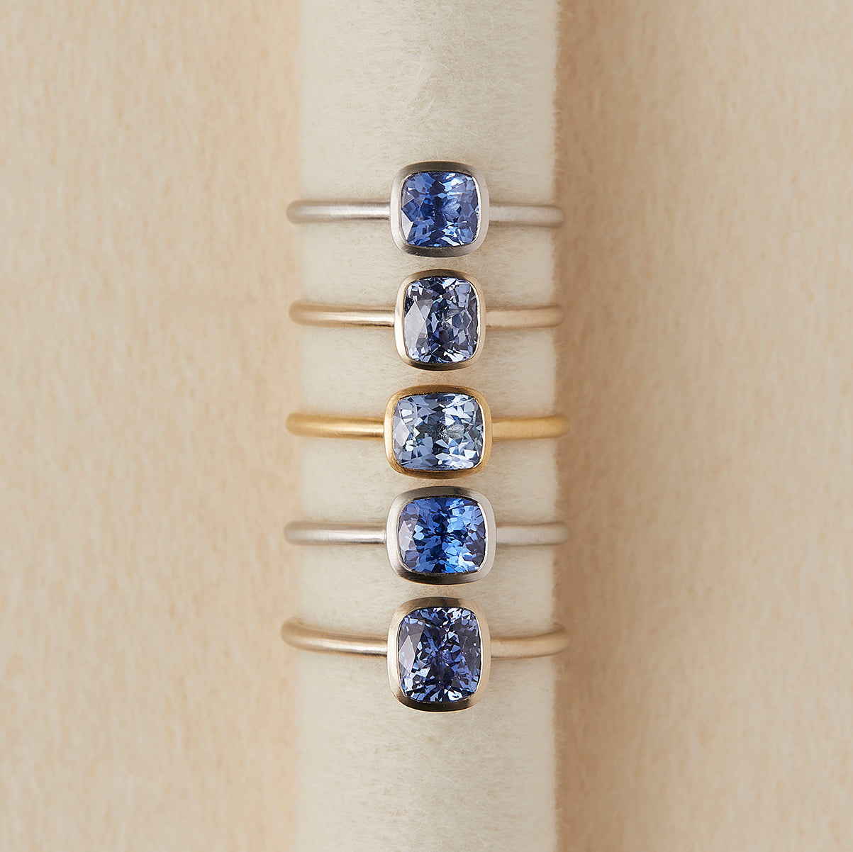 1.62 Carat  Cushion Cut Cornflower Blue Sapphire Ring| SR80-OOAK