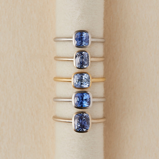 1.62 Carat  Cushion Cut Cornflower Blue Sapphire Ring| SR80-OOAK