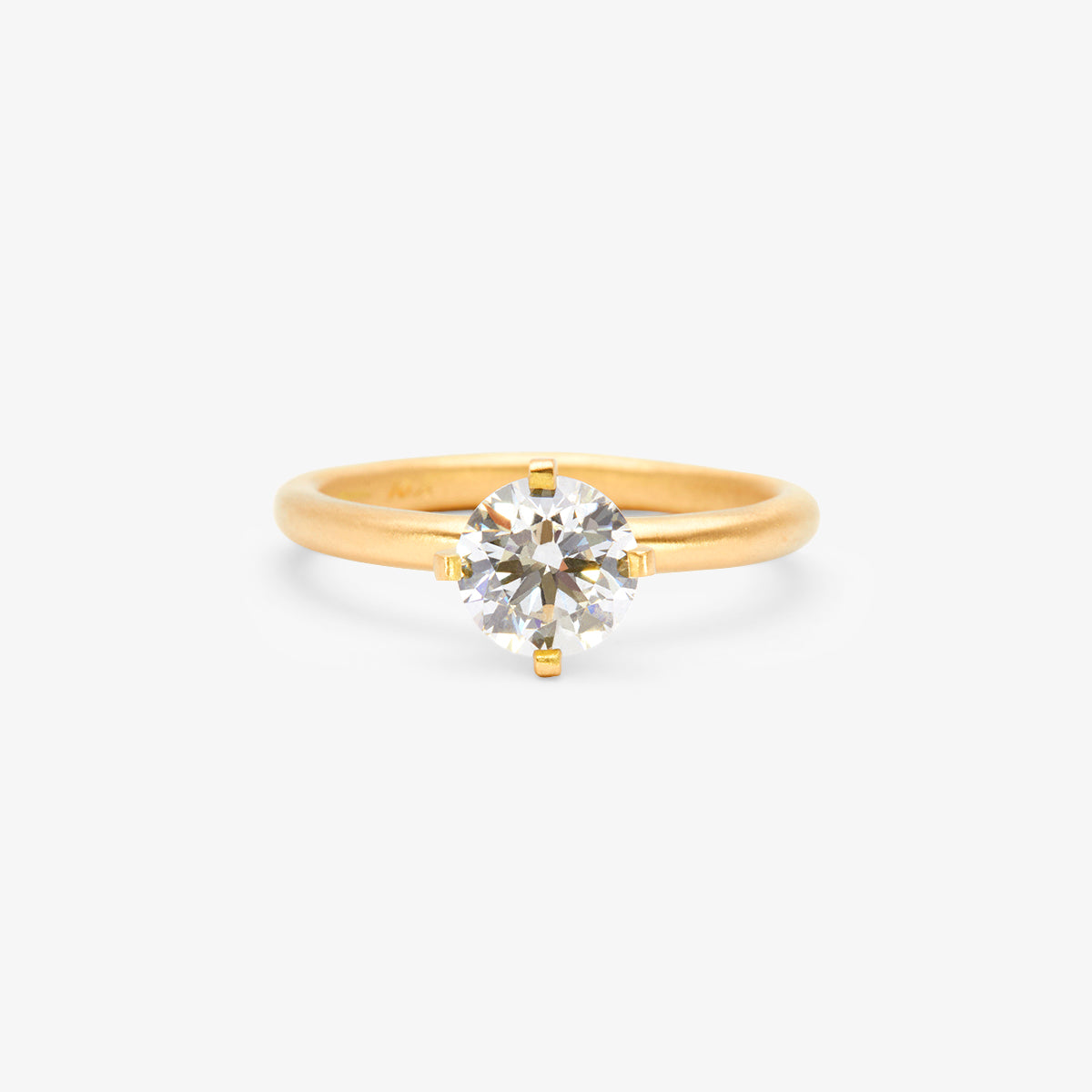 R11708W | 6.3mm White Diamond Noble Ring