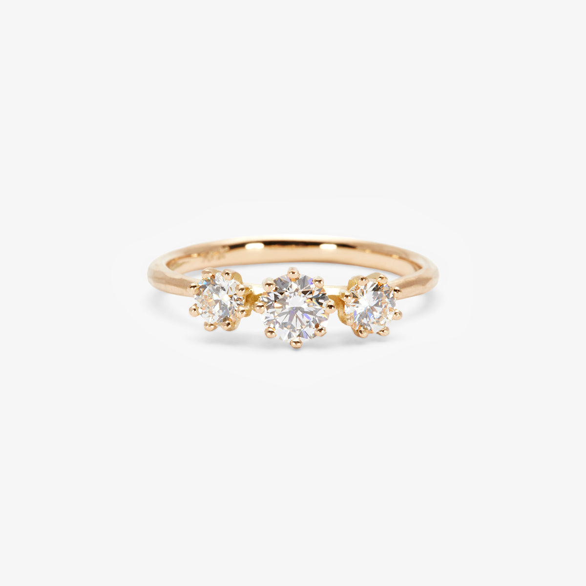 R19001W | Triple White Diamond Blooming Ring