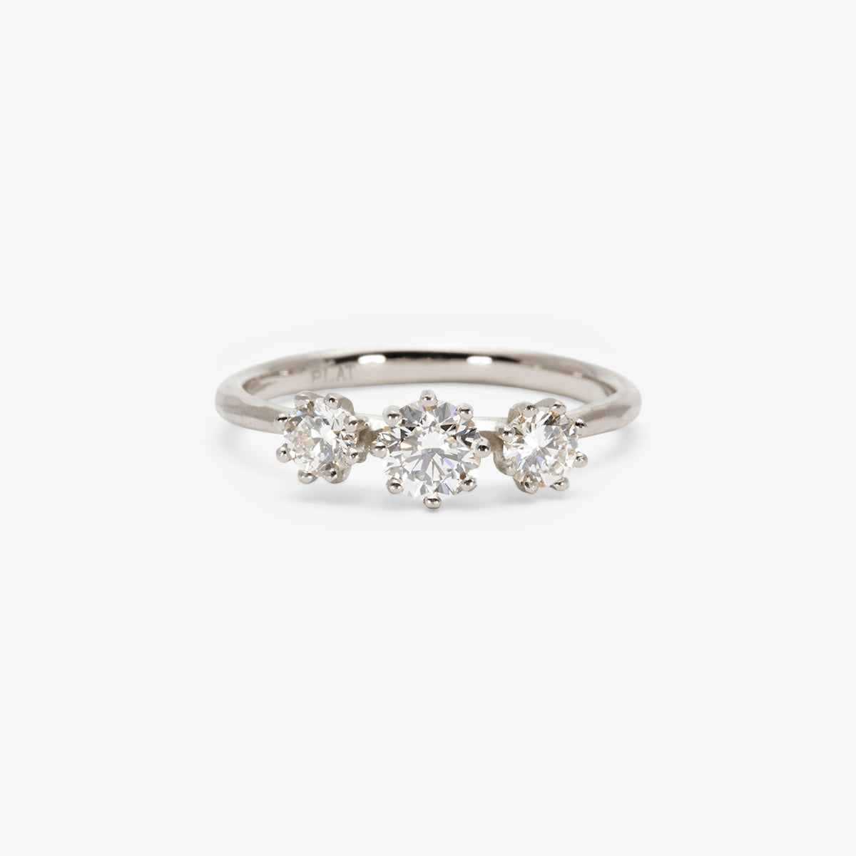 R19001W | Triple White Diamond Blooming Ring