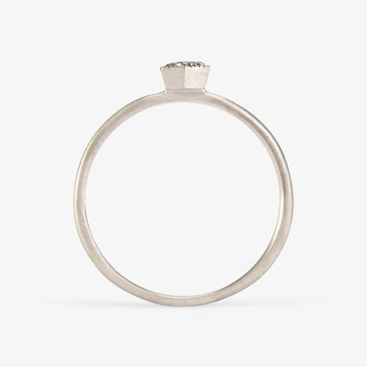 3mm White Diamond Hexagon Ring Black Rhodium | R2202W~with Black Rhodium