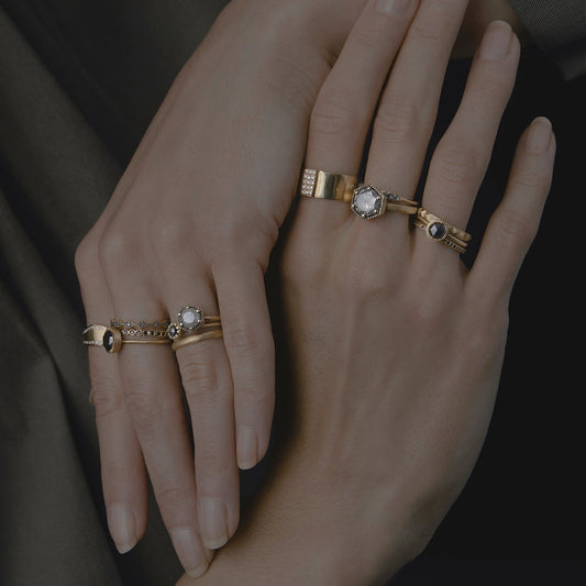 7mm Black Diamond Rose-Cut Solitaire Ring | R3303BK