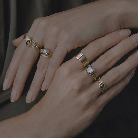 Black Diamond Flower Ring | R2606BK