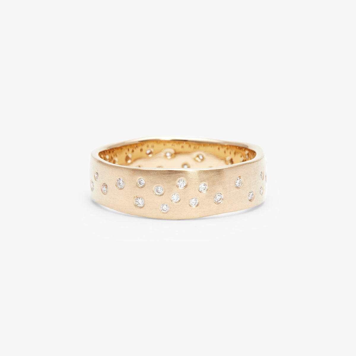 6mm Wide White Diamond Starry Night Band | R7103W