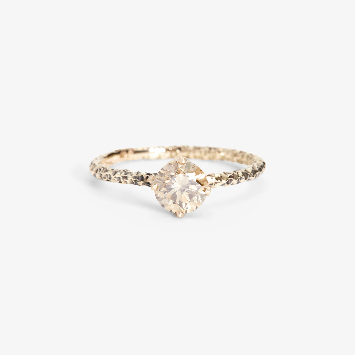 R9008BR | 6.5mm Brown Diamond Homespun Solitaire Ring