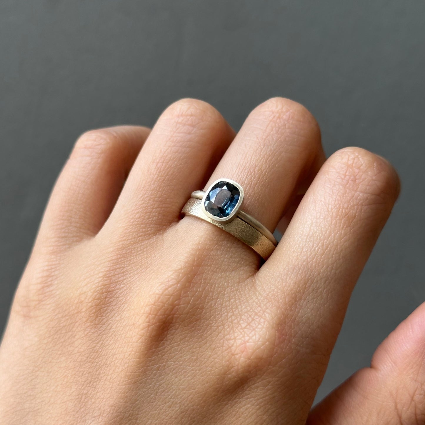 1.4 Carat One-of-a-Kind Cushion Cut Blue Sapphire Ring | SR70-OOAK