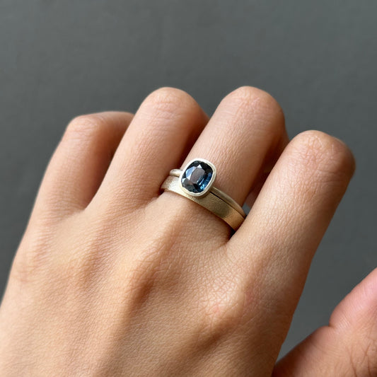 1.4 Carat One-of-a-Kind Cushion Cut Blue Sapphire Ring | SR70-OOAK