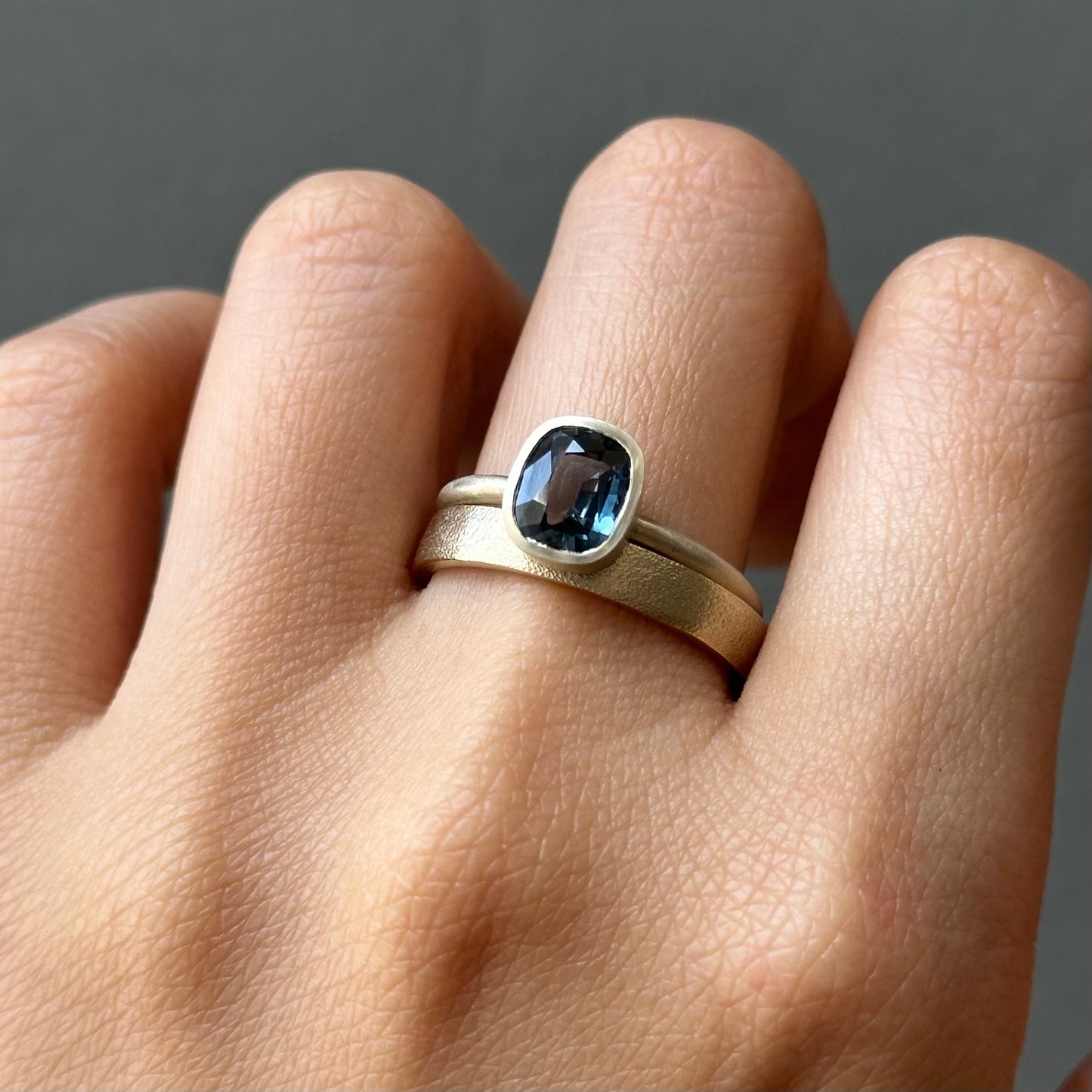 1.4 Carat One-of-a-Kind Cushion Cut Blue Sapphire Ring | SR70-OOAK
