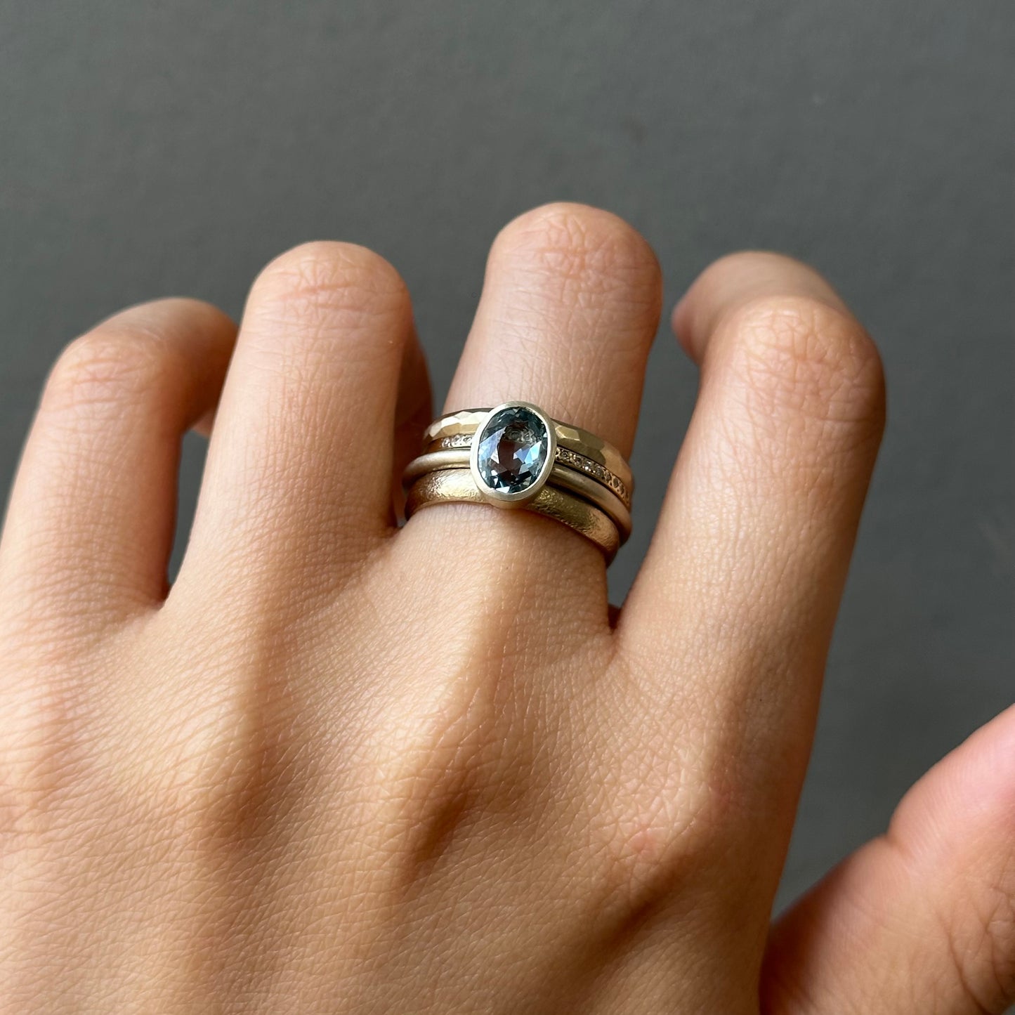 1.35 Carat One-of-a-Kind Oval Cut Pale Blue Sapphire Ring | SR73-OOAK