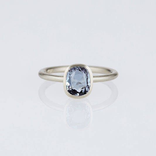 1.4 Carat One-of-a-Kind Cushion Cut Pale Blue Sapphire Ring | SR75-OOAK
