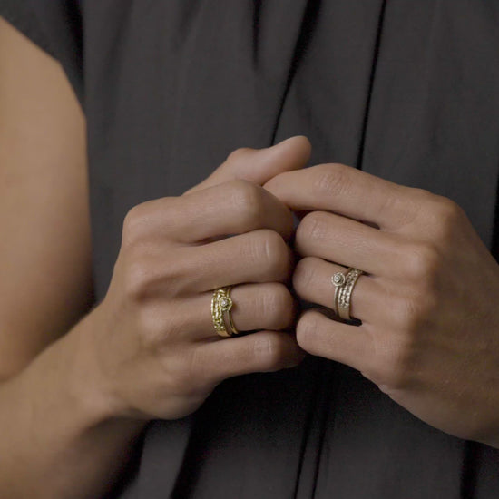 18K Yellow Gold & White Gold on Model