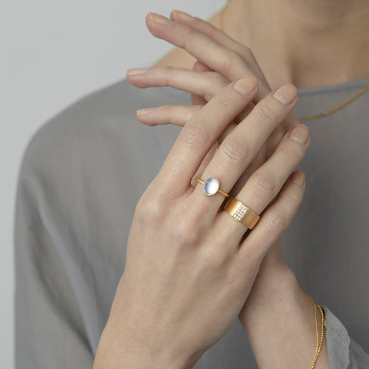 Rainbow Moonstone Glacé Ring | R12001RM ~