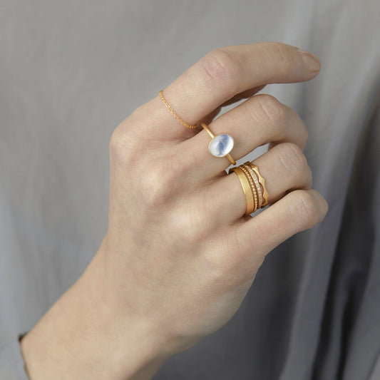 Rainbow Moonstone Glacé Ring | R12001RM ~