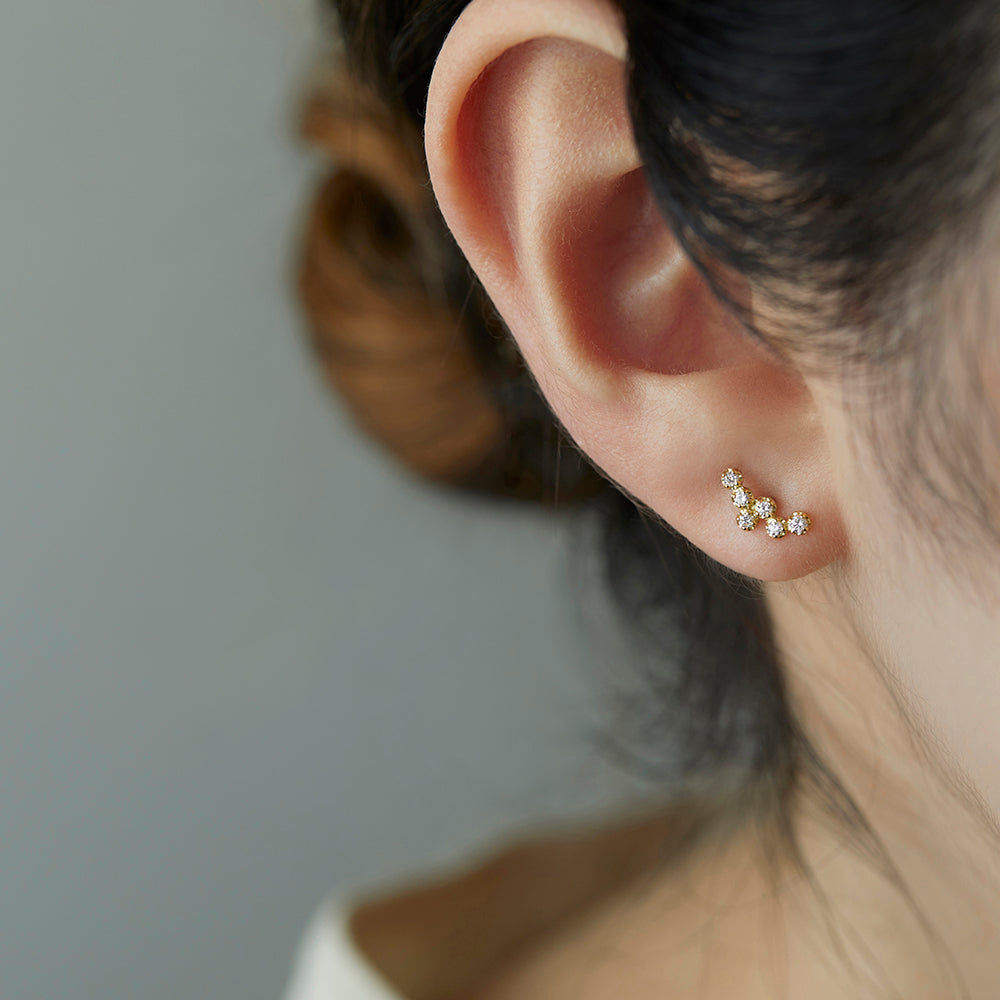 E6003W | White Diamond Hydra Studs