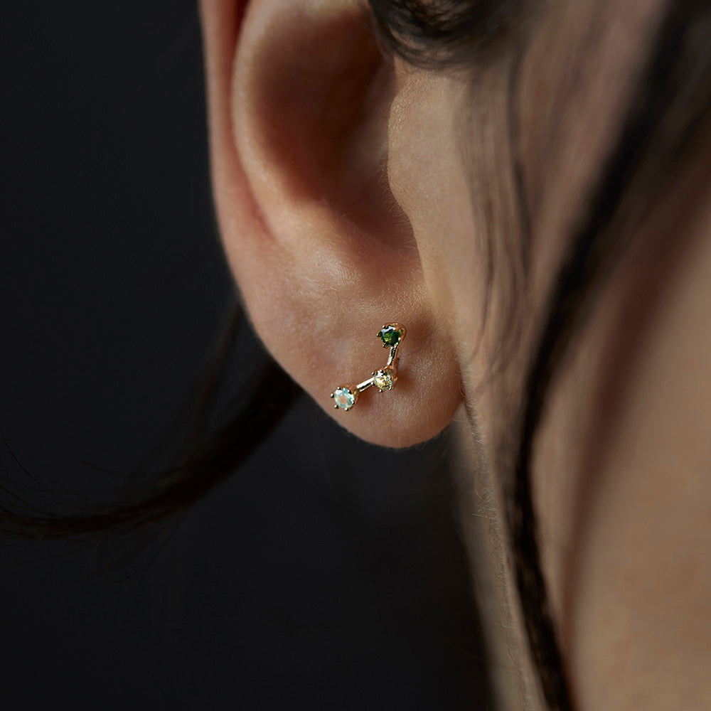 Green Tone Triple Stone Studs Satomi Kawakita Jewelry green-tone-triple-stone-studs-satomi-kawakita-jewelry