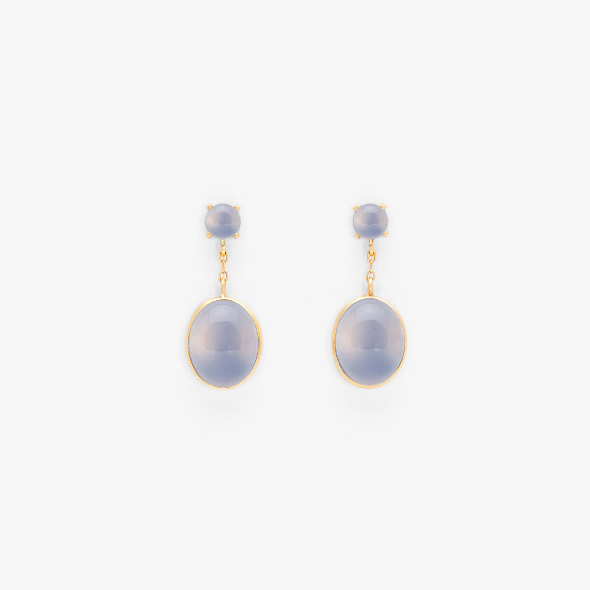 E8601BC | Blue Chalcedony Glacé Earring