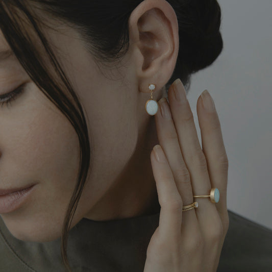 Australian White Opal Glacé Earring | E8601OP ~