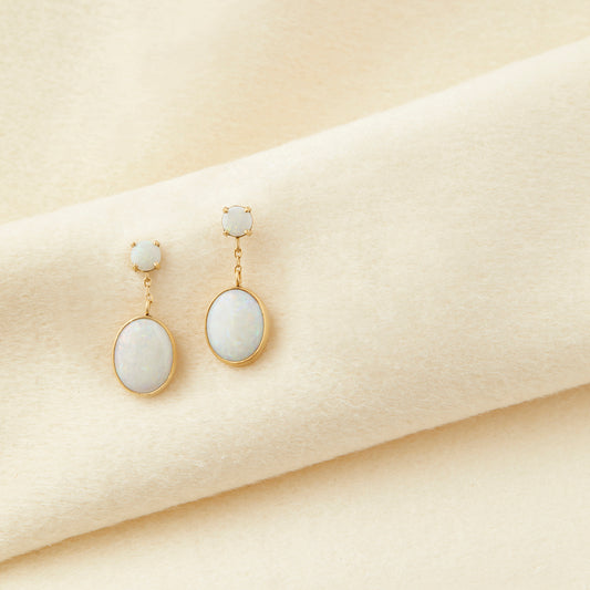 Australian White Opal Glacé Earring | E8601OP ~