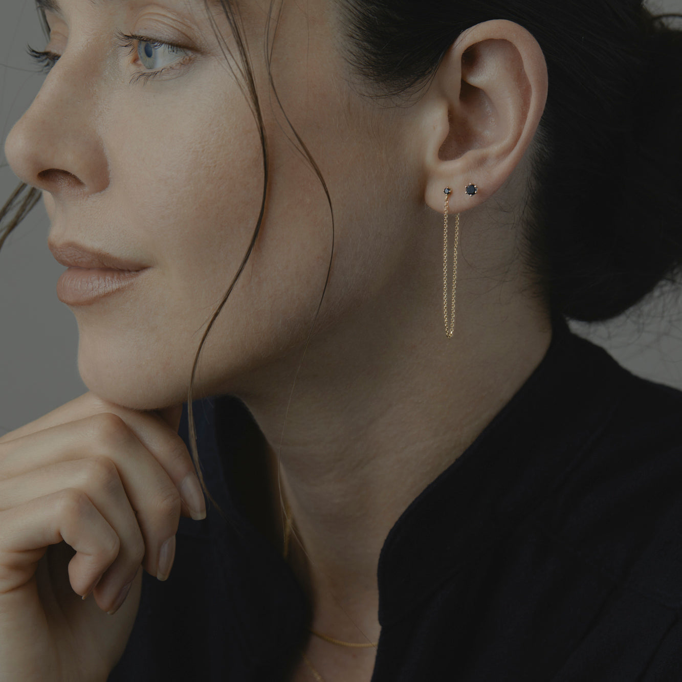 Black Diamond Quin Earring | E9402BK ~